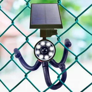 Solar Motion Sensor Flood Lights, Solar Camping LED Spotlight, Aluminum Alloy Outdoor Cameras Fill Light Waterproof for Patio, Camp, Fence, Post, 100-Week FREE Refund/Replacement, 1400LM 9W 130W Equ.