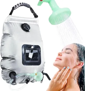 Solar Portable Shower Bag, 5 Gal/20L Solar Heating Camping Shower Bag with Removable Hose&On-Off Switchable Shower Head for Camping Hiking, Traveling