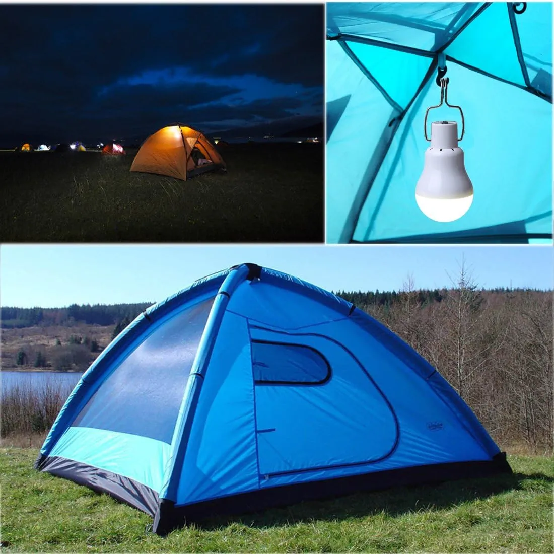 Solar Powered Lamp Remote Control Portable Led Bulb Lights Solar Energy Panel Led Lighting for Camp Tent Night Fishing Emergency Lights Flash 350LM(Pack of 2 Remote Control)