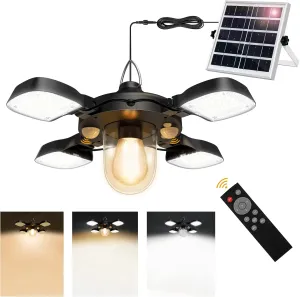 Solar Shed Light for Outdoor and Indoor with Motion Sensor,Upgrade 192LED 1200LM Waterproof Pendant Light Solar Powered with Remote Control for Garage,Gazebo,Patio,Barn,Canopy,Cabin,Ceiling,Shop,etc.