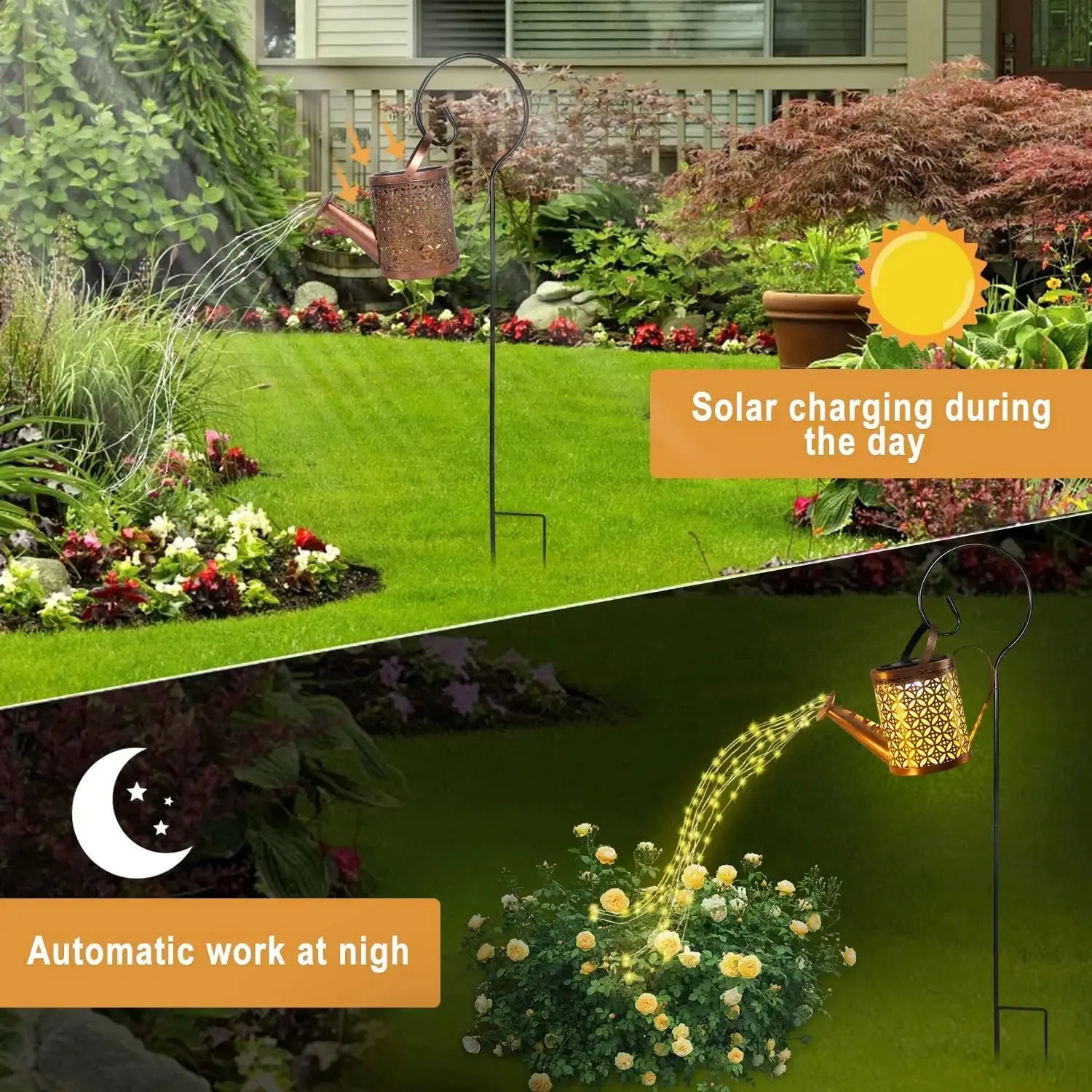 Solar Watering Can with Lights, Outdoor Hanging Lantern, Waterproof Garden Decor, Solar Garden Lights for Yard Decorations