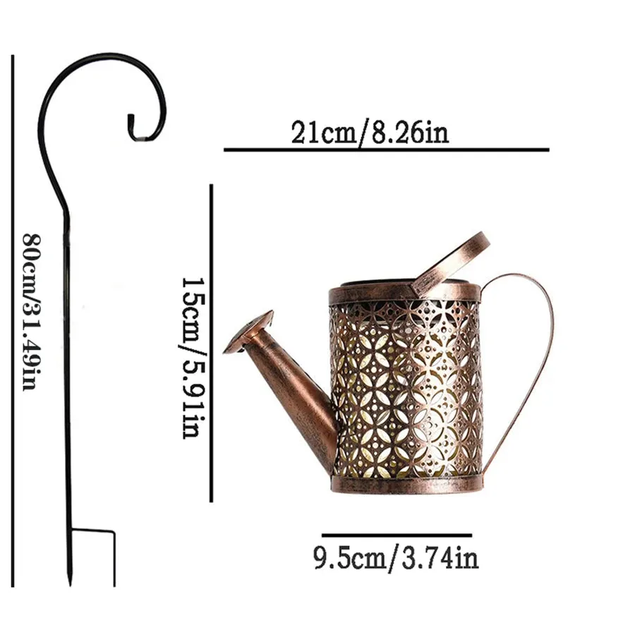 Solar Watering Can with Lights, Outdoor Hanging Lantern, Waterproof Garden Decor, Solar Garden Lights for Yard Decorations