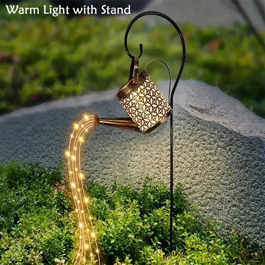 Solar Watering Can with Lights, Outdoor Hanging Lantern, Waterproof Garden Decor, Solar Garden Lights for Yard Decorations