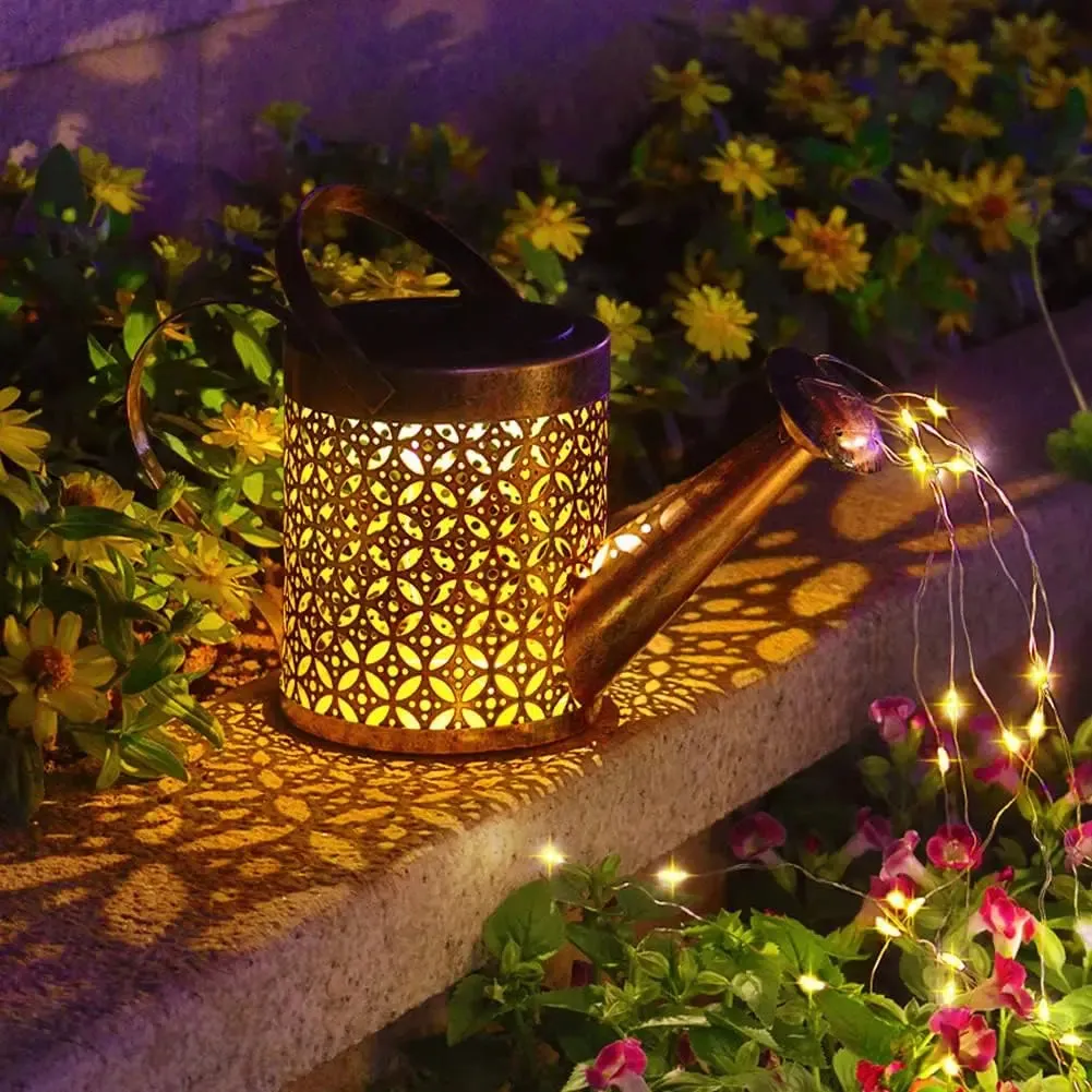 Solar Watering Can with Lights, Outdoor Hanging Lantern, Waterproof Garden Decor, Solar Garden Lights for Yard Decorations
