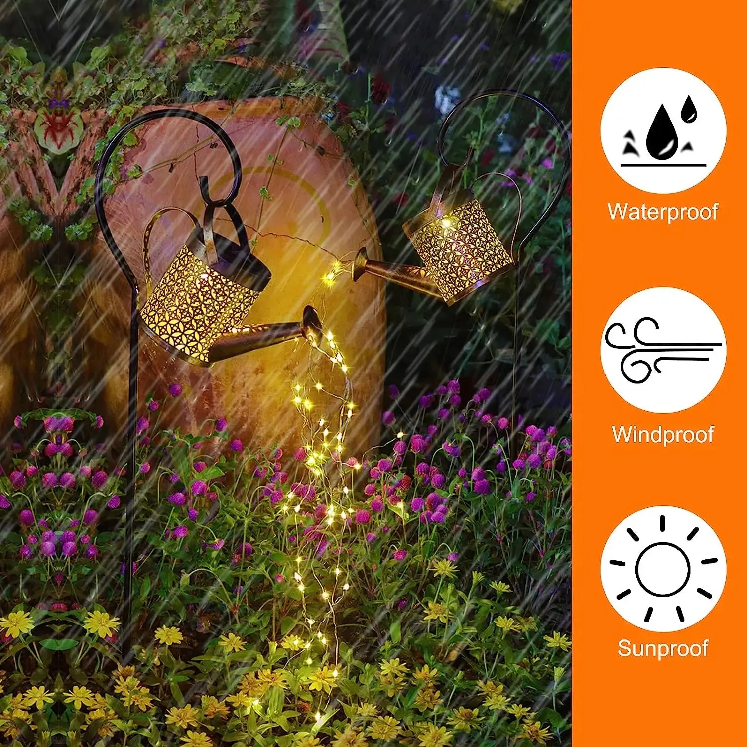 Solar Watering Can with Lights, Outdoor Hanging Lantern, Waterproof Garden Decor, Solar Garden Lights for Yard Decorations