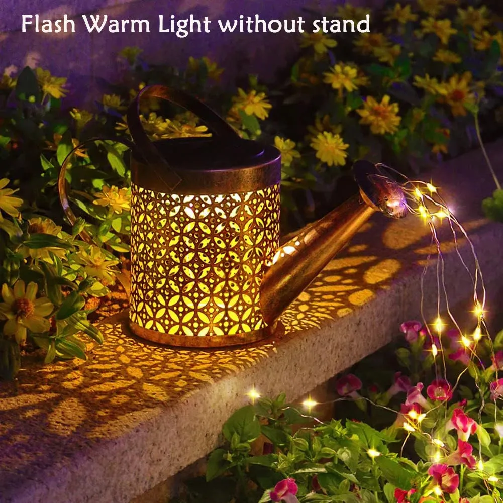 Solar Watering Can with Lights, Outdoor Hanging Lantern, Waterproof Garden Decor, Solar Garden Lights for Yard Decorations