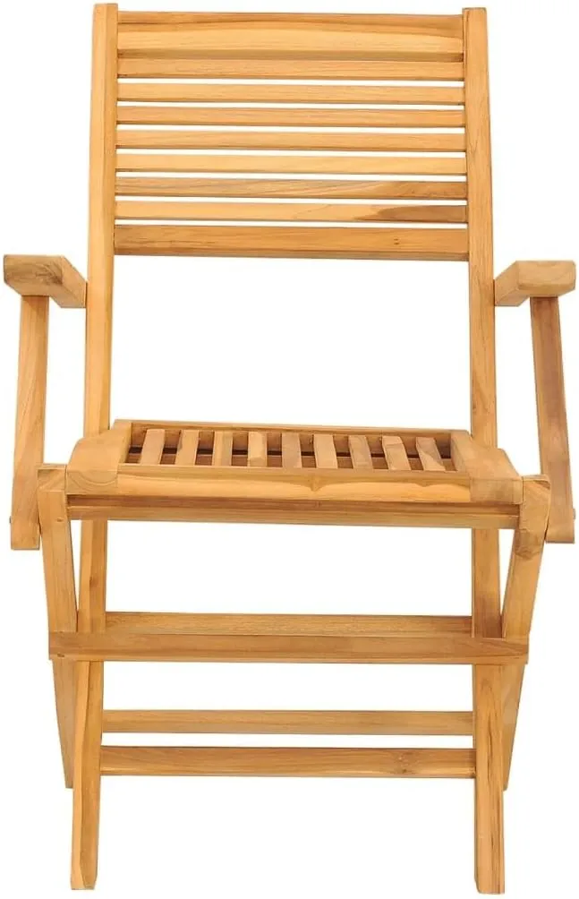 Solid Teak Wood Folding Patio Chairs 2-Pack Outdoor Furniture 21.7"x24.4"x35.4" Weather-Resistant Foldable Lounge Chairs for Beach Camping Backyard Poolside