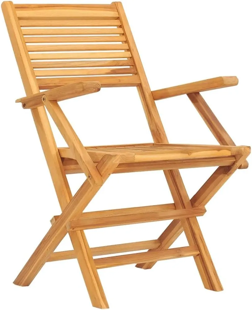 Solid Teak Wood Folding Patio Chairs 2-Pack Outdoor Furniture 21.7"x24.4"x35.4" Weather-Resistant Foldable Lounge Chairs for Beach Camping Backyard Poolside