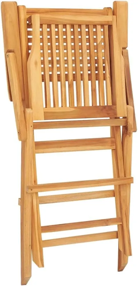 Solid Teak Wood Folding Patio Chairs 2-Pack Outdoor Furniture 21.7"x24.4"x35.4" Weather-Resistant Foldable Lounge Chairs for Beach Camping Backyard Poolside