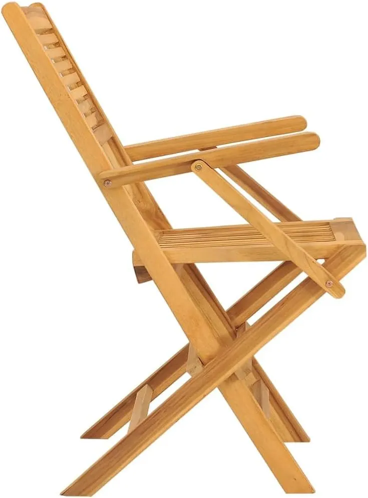 Solid Teak Wood Folding Patio Chairs 2-Pack Outdoor Furniture 21.7"x24.4"x35.4" Weather-Resistant Foldable Lounge Chairs for Beach Camping Backyard Poolside