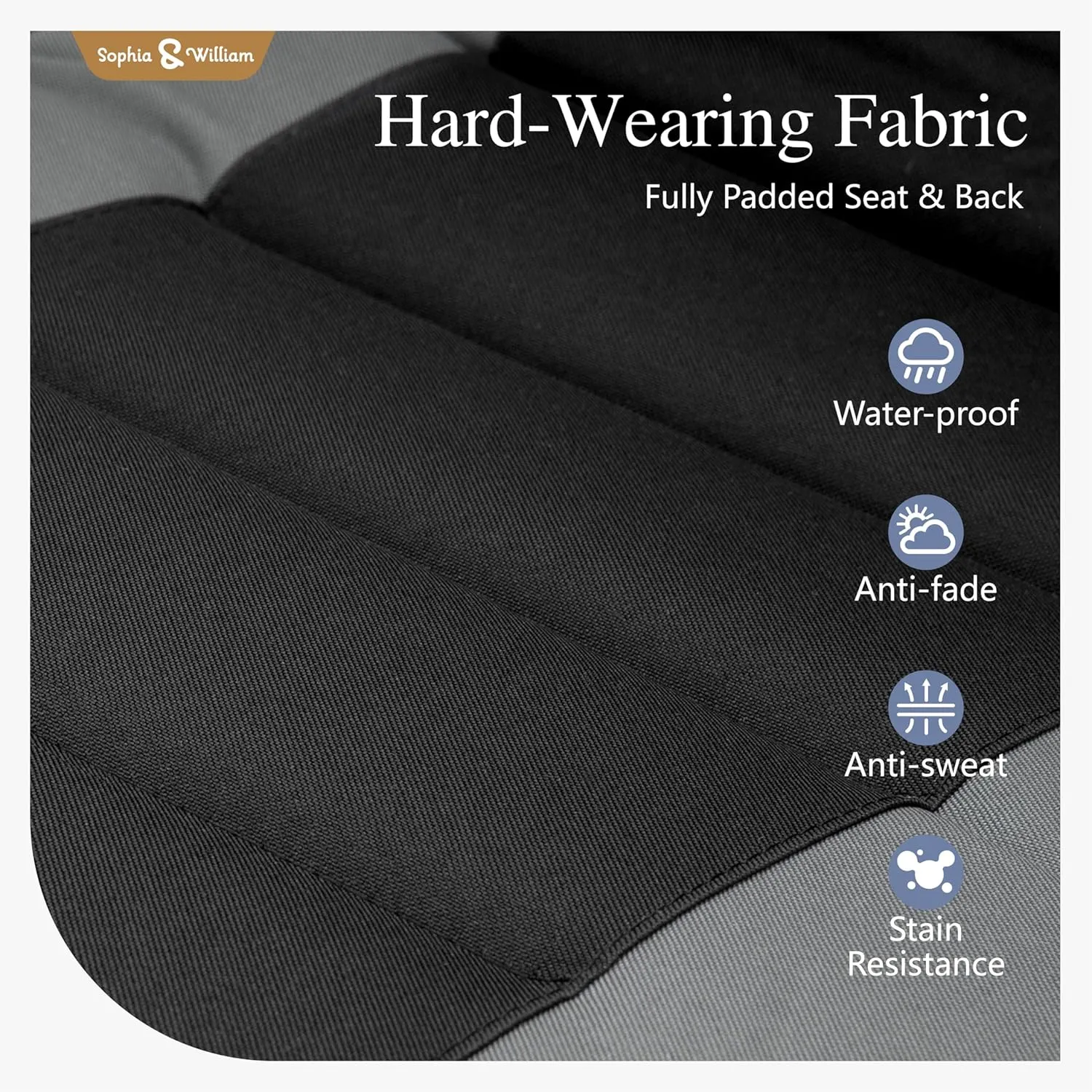 Sophia & William Oversize Zero Gravity Chair, Padded Recliner with Free Cup Holder, Supports 400 LBS (Grey)