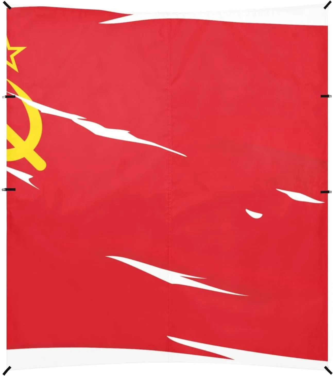 Soviet Union Flag Union of Soviet Socialist Republics National Foldable Beach Cabana UPF50 Lightweight Large Sun Shade with Sandbags & Sand Shovel for Family Trips, Picnics & Camping