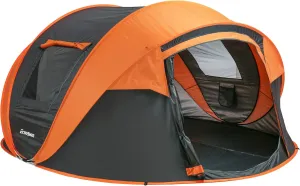Spacious 5-8 Person Pop-Up Camping Tent for Family Adventures, Quick Setup, Black and Orange