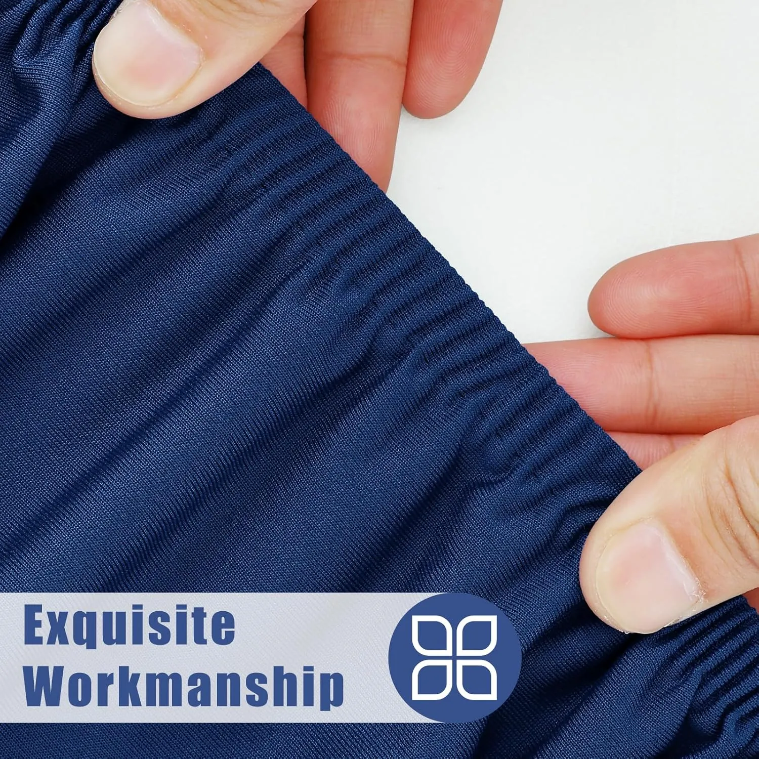 Spandex Picnic Table Cloth 2 Pack, Elastic Fitted Tablecloths for 6 Foot Rectangle Tables, Stretch Washable Patio Table Cover for Outdoor, Camping, Banquet and Parties (Navy, 30"x72")