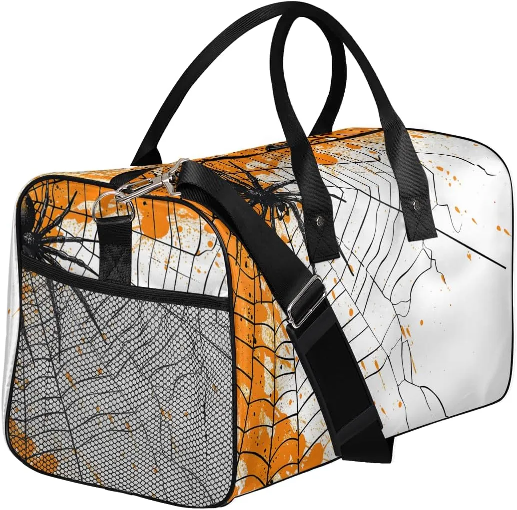 Spiders Web Travel Duffle Bag for Women Men Foldable Waterproof Weekender Bag Carry on Tote for Overnight Sports Gym Spiders On Webs
