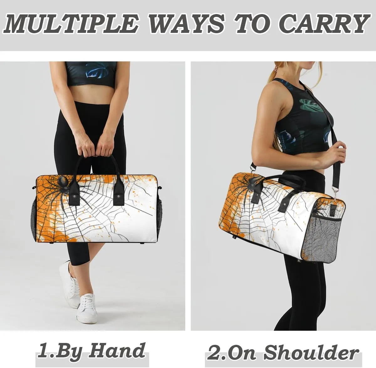 Spiders Web Travel Duffle Bag for Women Men Foldable Waterproof Weekender Bag Carry on Tote for Overnight Sports Gym Spiders On Webs