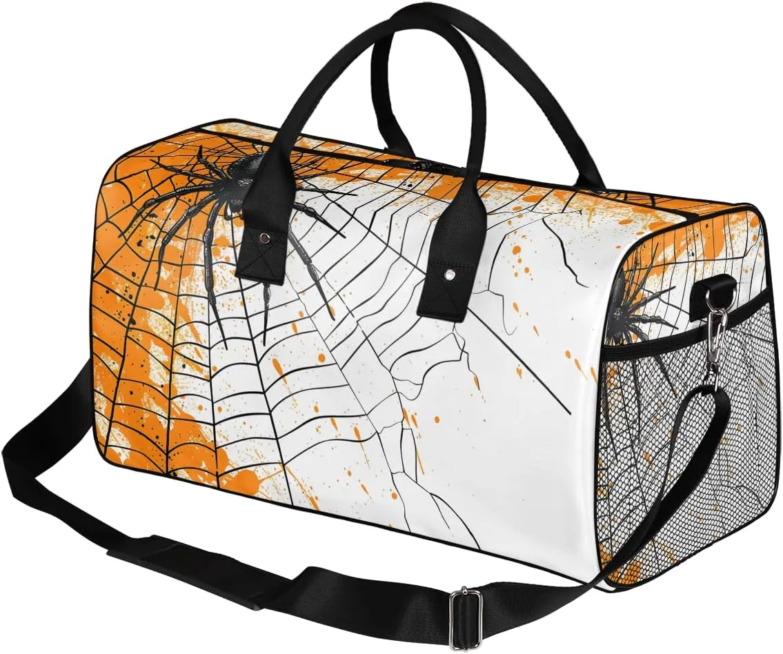 Spiders Web Travel Duffle Bag for Women Men Foldable Waterproof Weekender Bag Carry on Tote for Overnight Sports Gym Spiders On Webs