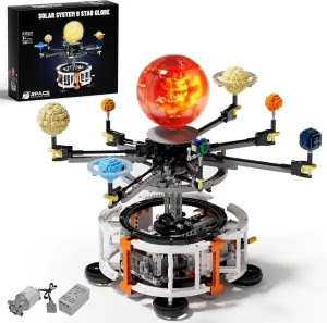 Spinning Solar System Building Kit, STEM Model with Rotating Planets, Light-Up Sun & Educational Astronomy Toy for Kids, Chirstmas Birthday Gift for Boys Ages 6  (1282 PCS)