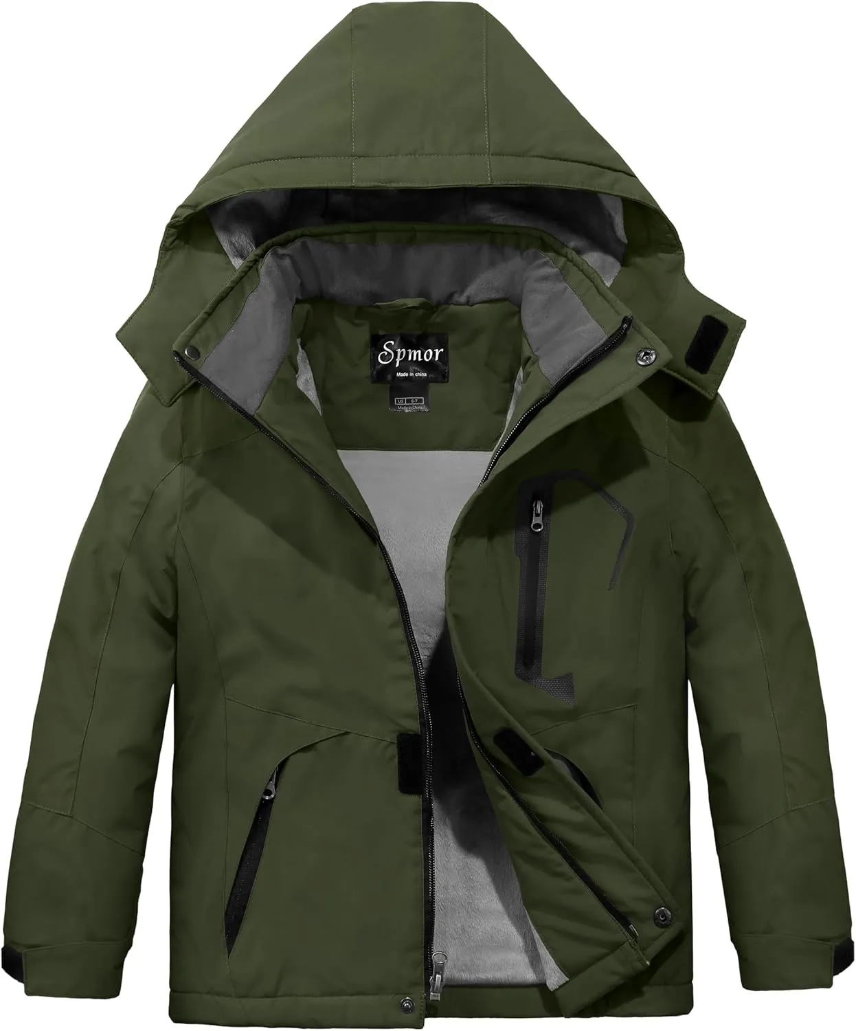 Spmor Boys Waterproof Ski Jacket Warm Coat Windproof Winter Snowboarding Jacket