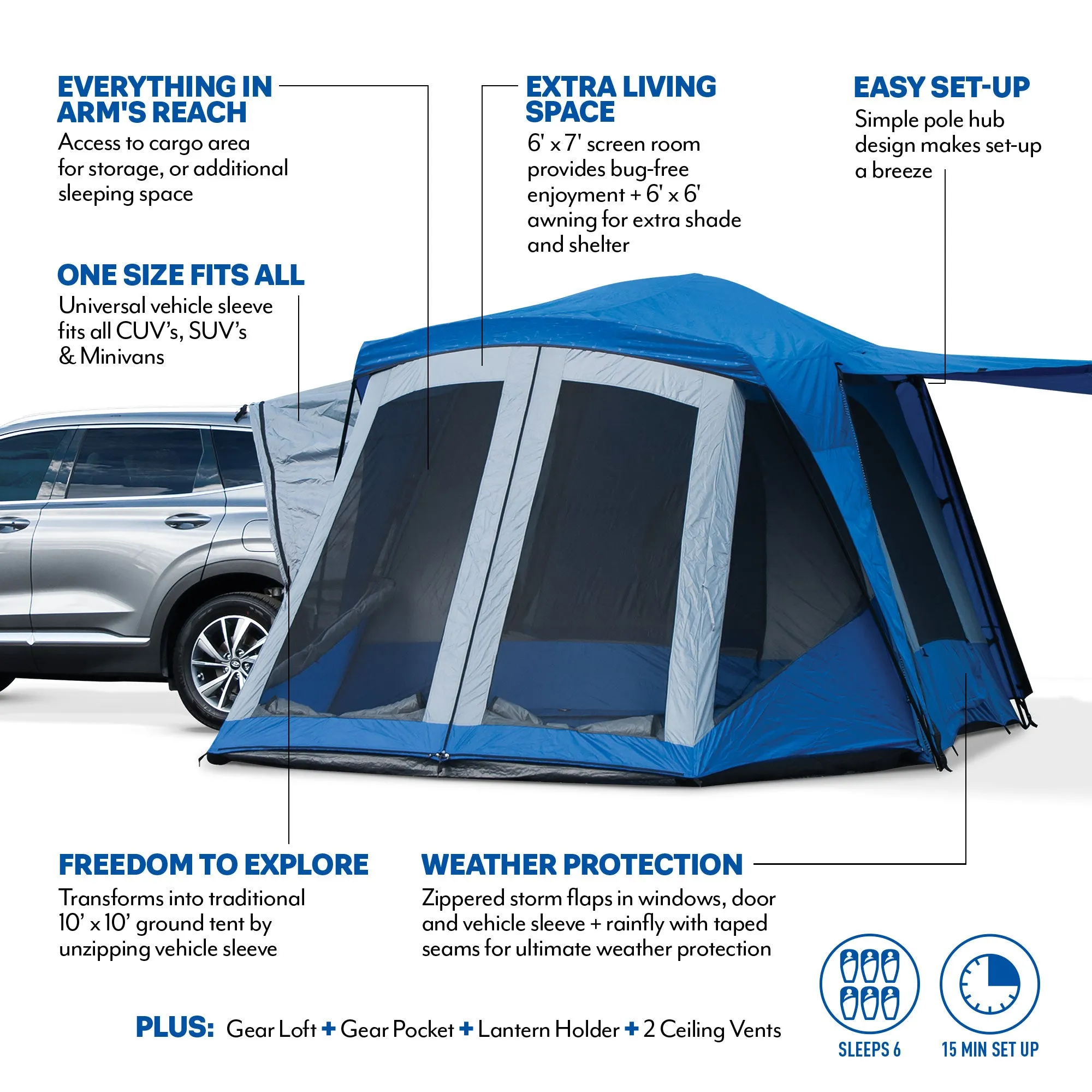 Sportz SUV Tent with Screen Room & Footprint Bundle