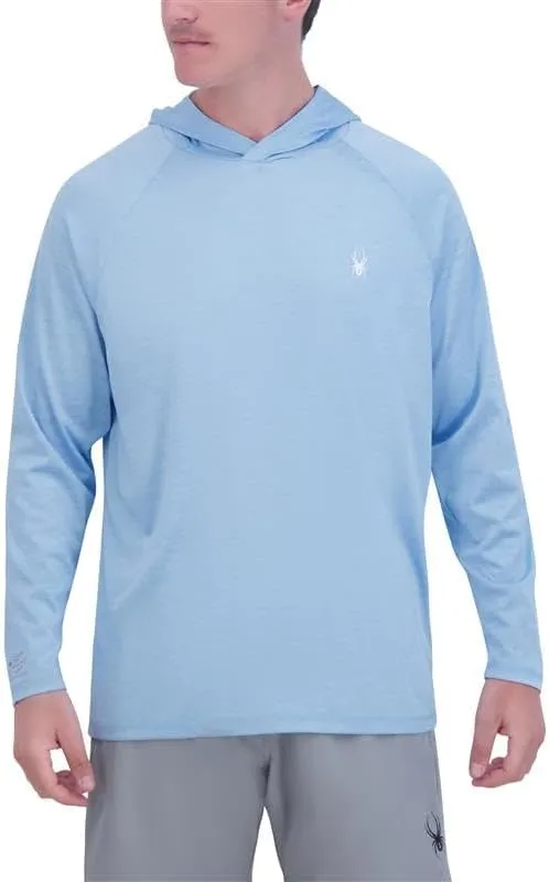 Spyder Men's Hooded Long Sleeve Rashguard – UPF 30  Quick-Dry Swim Shirt for Surfing, Hiking, Gym & Outdoor Sports