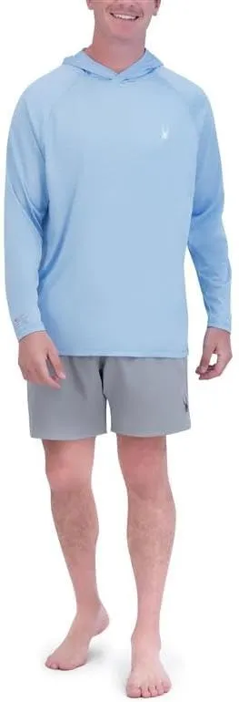 Spyder Men's Hooded Long Sleeve Rashguard – UPF 30  Quick-Dry Swim Shirt for Surfing, Hiking, Gym & Outdoor Sports