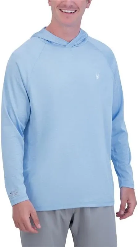 Spyder Men's Hooded Long Sleeve Rashguard – UPF 30  Quick-Dry Swim Shirt for Surfing, Hiking, Gym & Outdoor Sports