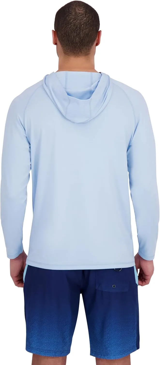 Spyder Men's Hooded Long Sleeve Rashguard – UPF 30  Quick-Dry Swim Shirt, Surfing, Hiking, Gym, Outdoor Sports