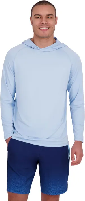 Spyder Men's Hooded Long Sleeve Rashguard – UPF 30  Quick-Dry Swim Shirt, Surfing, Hiking, Gym, Outdoor Sports