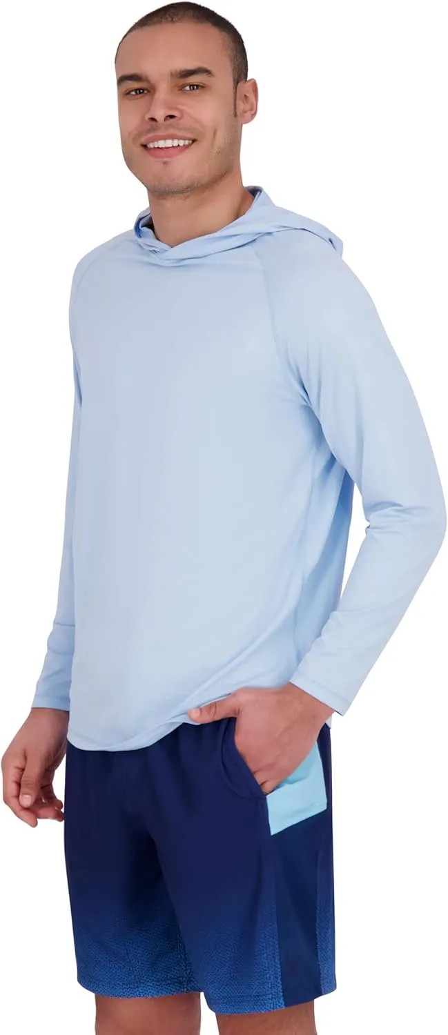 Spyder Men's Hooded Long Sleeve Rashguard – UPF 30  Quick-Dry Swim Shirt, Surfing, Hiking, Gym, Outdoor Sports