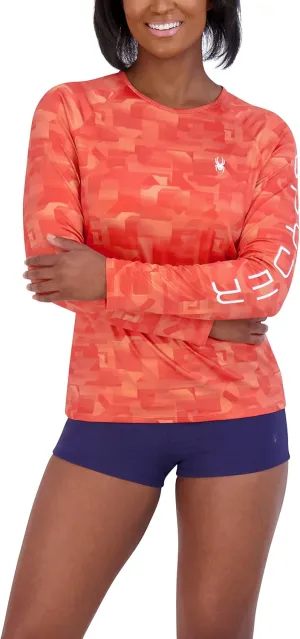 Spyder Women's Standard Long Sleeve Rashguard – Quick-Dry, UPF , Swim Shirt, Beach, Surfing, Hiking, Gym, Yoga, Corn, Small