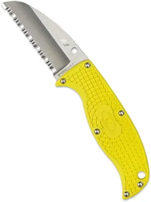 Spyderco Enuff Salt Fixed Blade Utility Multitool Knife with 2.75" H-1 Stainless Steel Sheepfoot Blade and Premium Custom-Molded Boltaron Sheath - SpyderEdge - FB31SYL