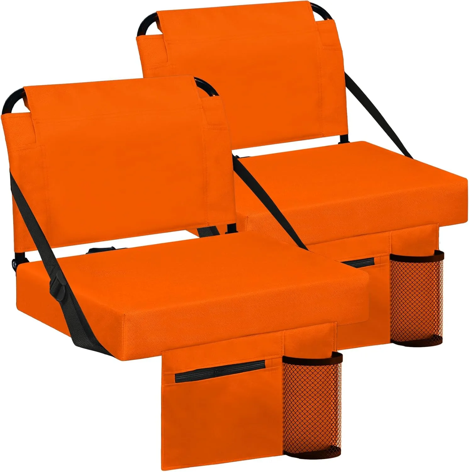Stadium Seat for Bleachers with Back Support and Wide Padded Cushion Stadium Chair - Includes Shoulder Strap and Cup Holder