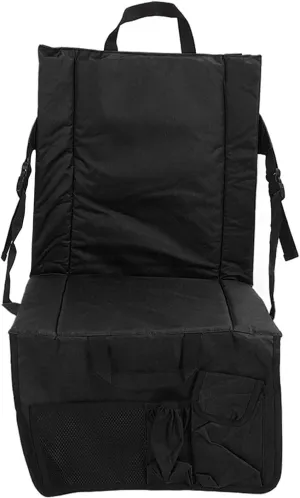 Stadium Seats for Bleachers with Back Support, Bleacher Seats with Backs and Cushion Wide, Padded Portable Folding Comfort Stadium Chair with Shoulder Strap for Sports Events (Black)