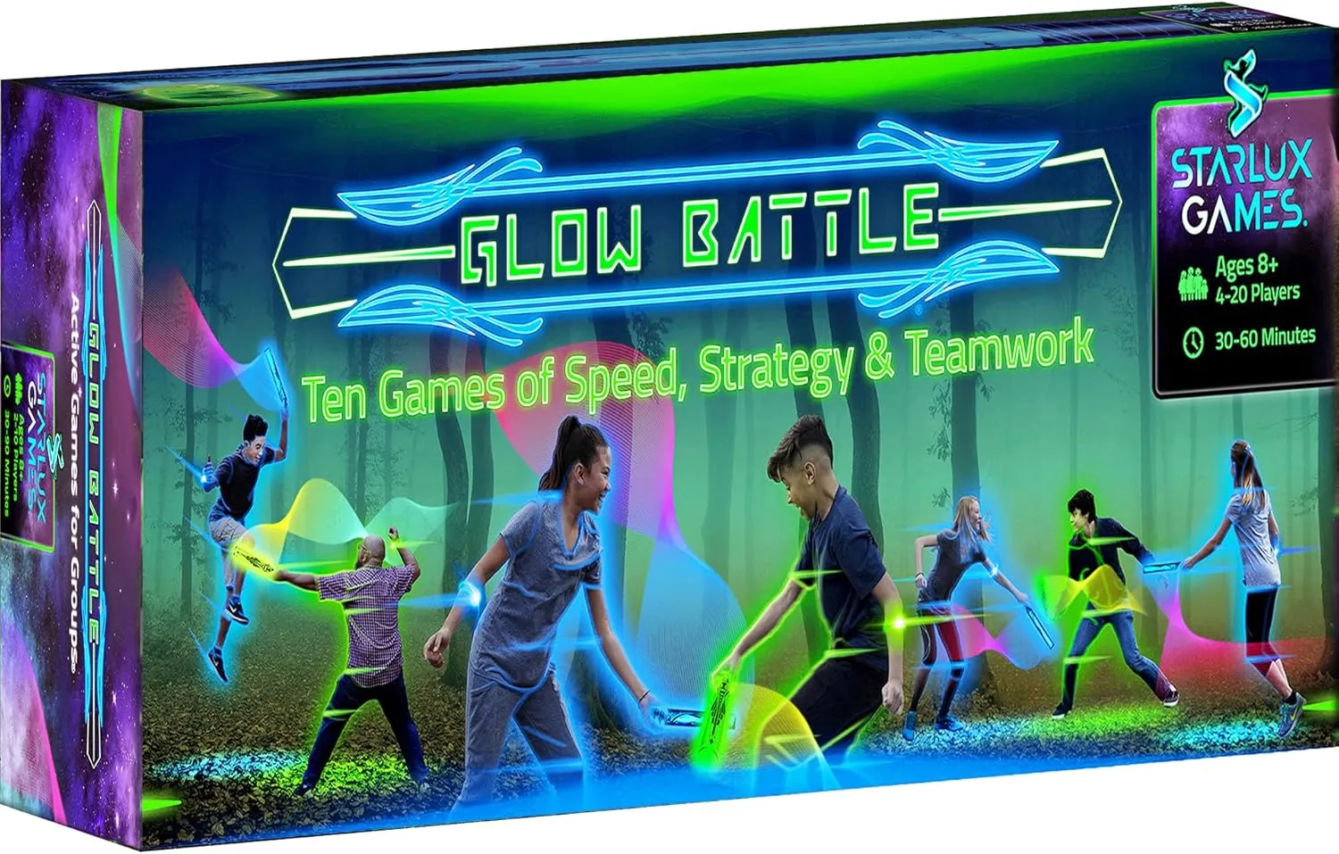 Starlux Games Glow Battle - Family Pack: A Thrilling, Glowing Sword Game | 2-8 Players, Age 8  | Outdoor Games | Glow Games | Family Games | Outdoor Toys for Kids 8-12 Idea