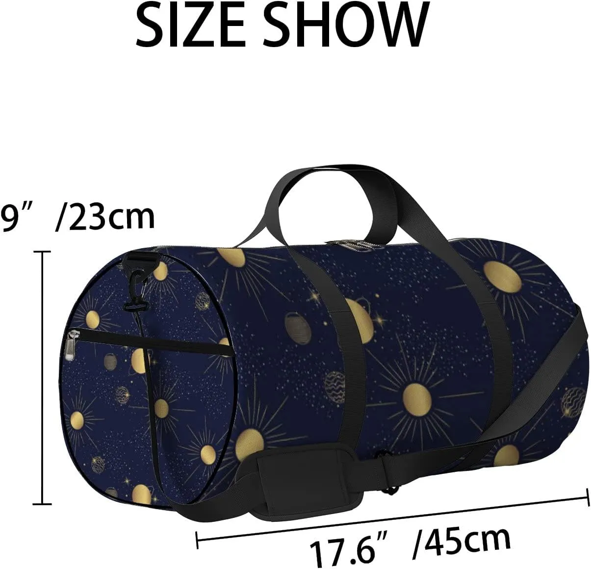 Starry Sky Solar System Sports Bag Tote Bag Waterproof Gym Bag with Shoulder Strap Zipper 2 Side Pockets for Men and Women, Travel and Storage Shoulder Bag.