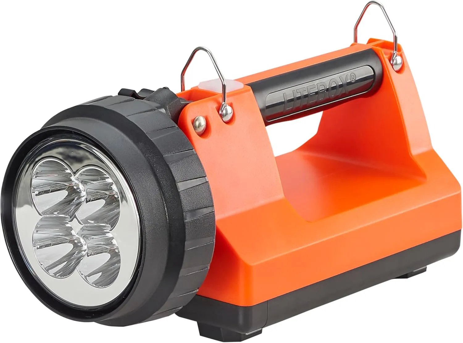 Streamlight 45865 E-Spot Firebox 1500-Lumen 110000 Candela Rechargeable Spot Beam Lantern with Dual Rear LEDs, Vehicle Mount System, Direct Wire DC Charging Rack, and Heavy Duty Shoulder Strap, Orange