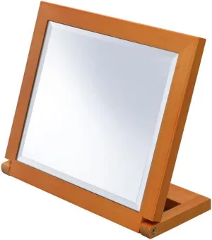 Stylish 8" Walnut Finish Adjustable Makeup Mirror - Tilted for Optimal Viewing (8x6.5 inch Mirror)