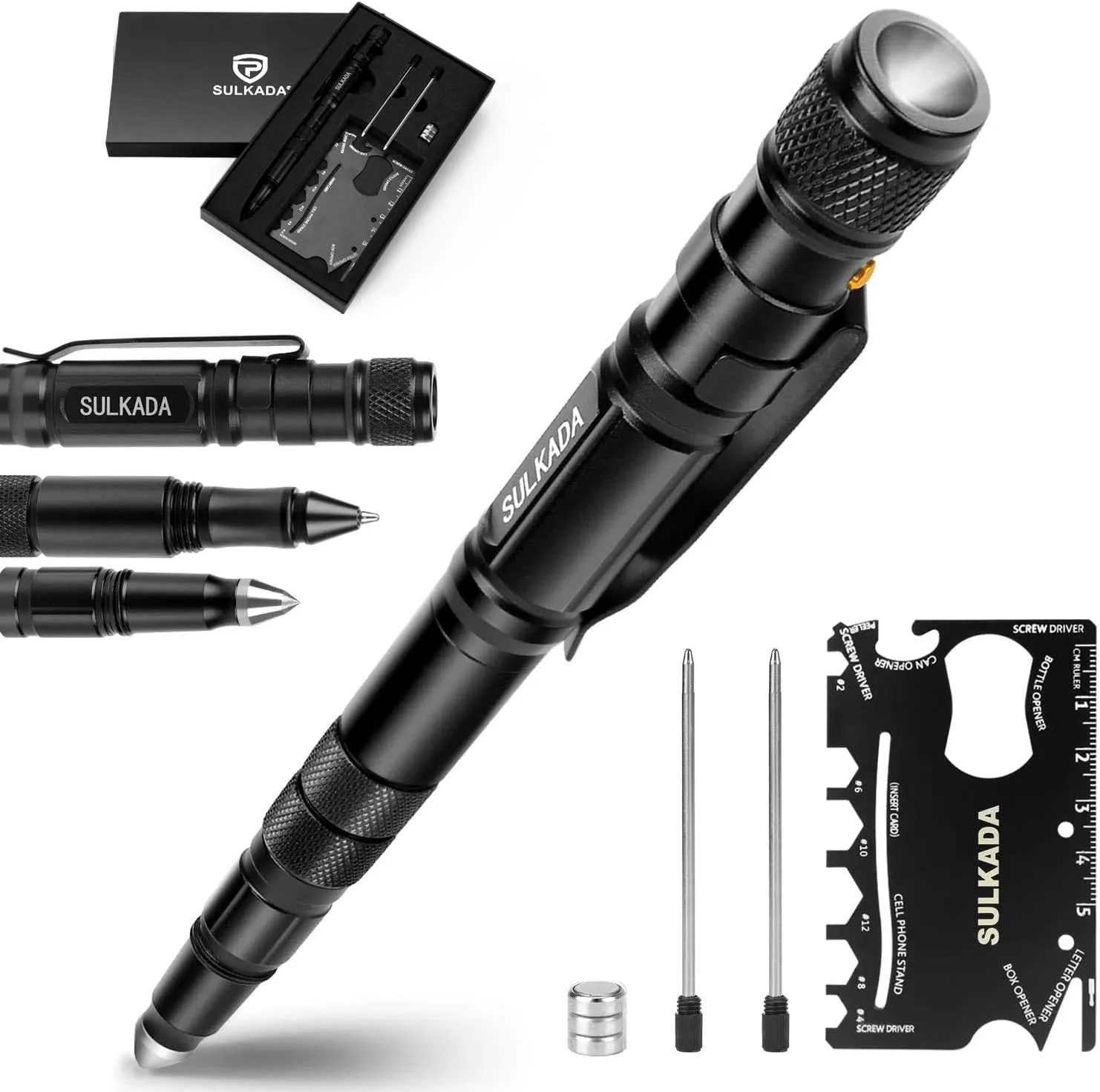 SULKADA Gift for Men Women, Tactical Pen Gift Set, Cool Gadget Stocking Stuffer,Unique Birthday Gift Ideal