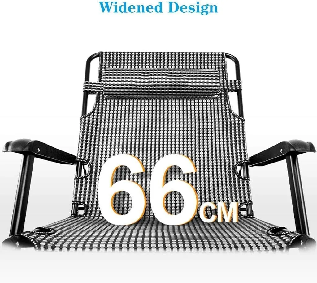 Sun Loungers,Heavy Duty Sun Lounger Chair Garden Furniture,Camping Garden Deck Chairs Folding Zero Recliner Reclining Waterproof Chaise Loungers Metal for Outdo(Black)
