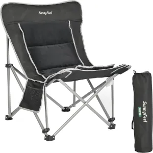 SUNNYFEEL Oversized Camping Folding Chair for Outdoor Camp with Cup Holders & Carry Bag, Versatile Indoor-Outdoor Comfy Butterfly Chair for Adults, Beach, Picnic, Hiking, Living Room