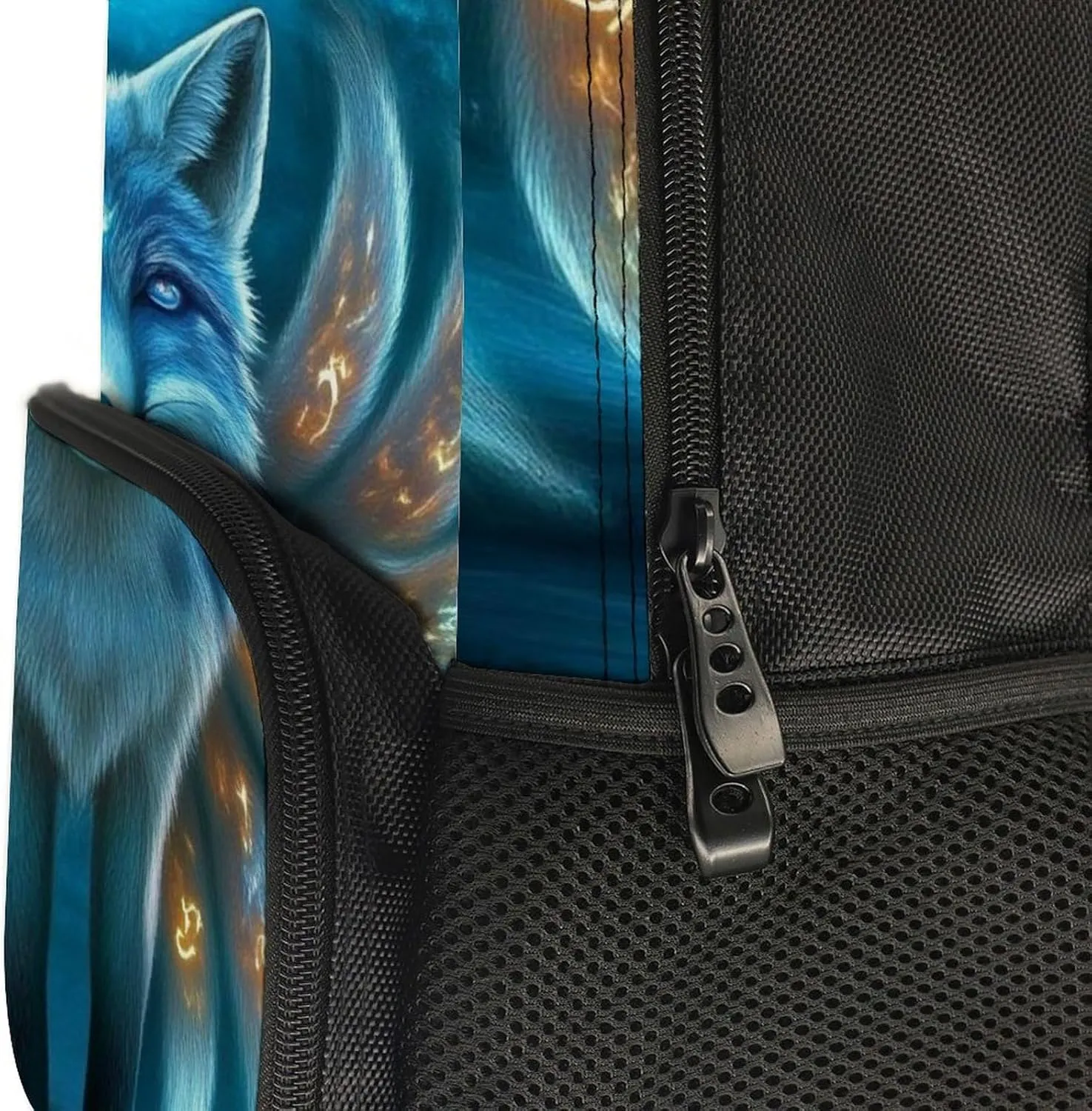 Supdreamc Adults Lightweight Magical Nine Tailed Fox Art Rucksacks Large Capacity Bookbag With Adjustable Shoulder Straps for Trekking Outdoors Bicycle