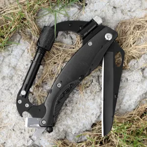 Survival Camping EDC Multi-Tool Gear Carabiner Keychain Key Holder Screwdriver
