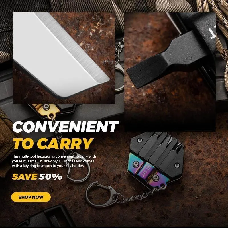 Survival Hexagon Tool - Multifunctional EDC Outdoor Gear