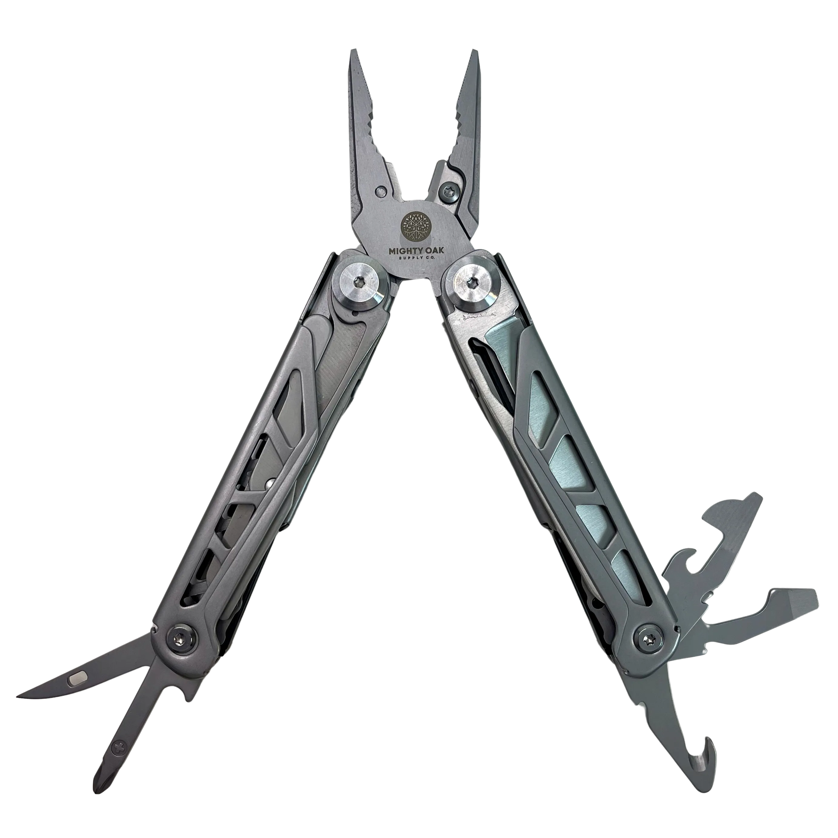 Survival Multitool - Pliers, Knife, Screwdriver, Saw, Stainless Steel, Case