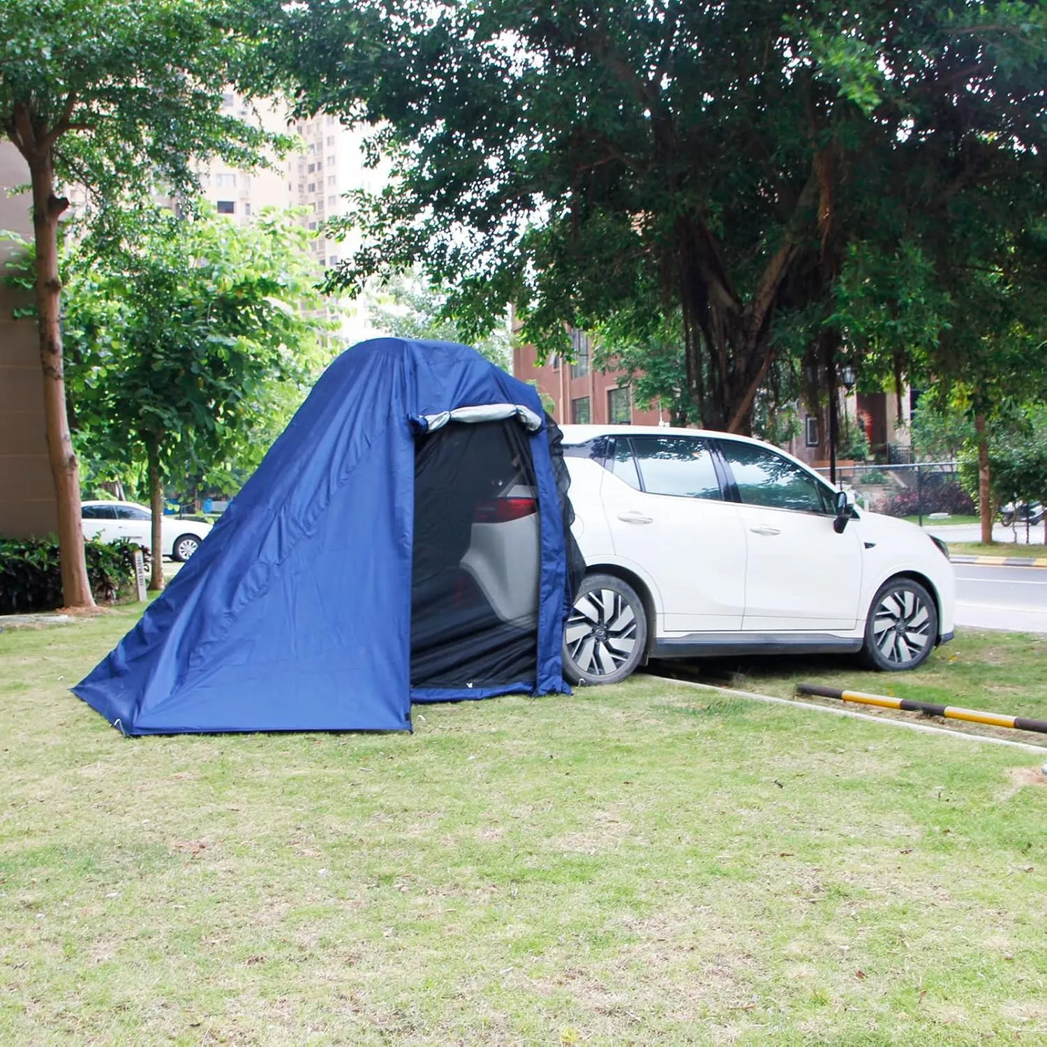 SUV Tent - Pop-Up Cabin for Cars Tailgate Shade Awning Car Camping Shelter with Zippered Entry - Road Trip Essentials