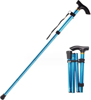 T-Handle Trekking Pole, Lightweight Collapsible Hiking Poles Aluminum Alloy Walking Sticks, Increase Stability, and Improve Posture, for Outdoor Camping(C)