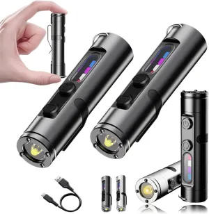 Taclite Mini - The Ultimate Everyday Micro Tool, 2025 Upgraded Rechargeable Led Magnetic Super Bright Tactical Flashlight High Lumens, Waterproof, 3 Brightness Multitool (2PCS-B)