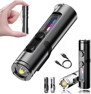 Taclite Mini - The Ultimate Everyday Micro Tool, 2025 Upgraded Rechargeable Led Magnetic Super Bright Tactical Flashlight High Lumens, Waterproof, 3 Brightness Multitool (Black)
