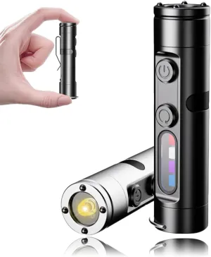Taclite Mini - The Ultimate Everyday Micro Tool, 500 Lumens Mini Rechargeable EDC Flashlight, Magnetic Pocket Keychain Flashlight with Hat Clip, Waterproof, 3 Brightness for Camping, Emergency (Black)